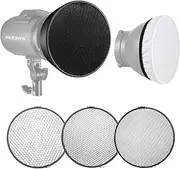 Neewer Standard Reflector 7 inches/18 Centimeters Soft Diffuser with 20/40/60 Degree Honeycomb Grid for Bowens Mount Studio Flash Strobe Light Monolight