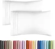 King Pillow Cases Set of 2 - Ultra Soft Hotel Quality King, 01 - White