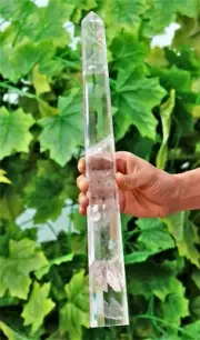 17" Long A+ Clear Crystal Rock Quartz Healing Decor Stone Gemstone Obelisk Tower