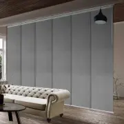 EMOH Cinder Gray Adjustable Sliding Single Rail Track with 23.5 in. Slates, 98 -