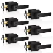 6 Pack Modern Black Door Handles Privacy Door Levers Black Door Knobs Interio...