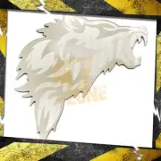 Howling Wolf Emblem Badge Decal Sticker 3D Polished Stainless Steel Dual Layer