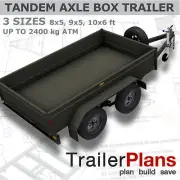 TRAILER PLANS - Tandem Axle Box Trailer - 3 sizes - Printed Hardcopy & Download