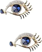 [ROMISBABA] 2pcs Elegant Rhinestone Eye Brooch for Clothing Fashionable Corsage Decor for Bags Sweaters Coats and More Stylish Breastpin Accessory Unique Design