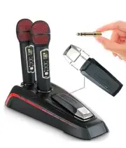 (PAIR) MASINGO Wireless Karaoke Microphones - Integrated Bluetooth Receiver