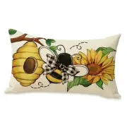 Spring Summer Bumble Bee Lumbar Decorative 20" x 12" (Pack of 1) Sunflower Bee