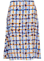 Marni Checked Silk-satin Midi Skirt - Light Blue - 42 (UK10 / S) 42 (UK10 / S)