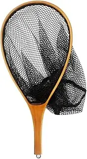 Generic Wooden Handle Fishing Net Soft Rubber Mesh Fishing Landing Net Catch and Release Net Outdoor Fishing Accessories
