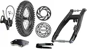 YC Yier Complete 12" Rear Wheel Assembly 80/100-12 3.00-12 inch Knobby Tire, Tube, Rim, Swingarm, Brake Caliper, Rear Sprocket, Disc Rotor for Dirt Bike/Pit Bike/Monkey Bike 70cc-160cc