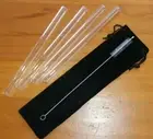 Glass Straws 4 BOBA Bubble Tea Straw Brush Bag Extra Wide Smoothie Straw Pyrex