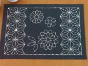 Embroidery SASHIKO KIT OLYMPUS Tea Place Mat KIKU ASANOHA with thread &Needle