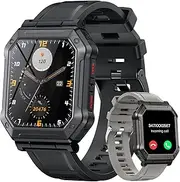 Smart Watch for Men Fitness Tracker: (Make/Answer Call) Bluetooth Military Smartwatch for Android Phones iPhone Waterproof Outdoor Digital Sport Run Tactical Watches Step Counter Heart Rate Monitor