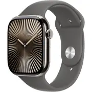 Apple Watch Series 10 46mm Natural Titanium Case GPS + Cellular Sport Band (M/L)[Stone Grey]
