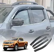 X-CAR 4pcs Weather Shield Weathershields Window Visors Compatible with Nissan Navara D23 2015-2025