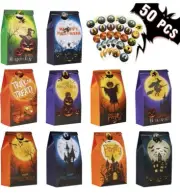 50 Halloween Treat Bags with Stickers Assorted Designs