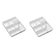 2x Madesmart Junk Drawer Organiser Home/Kitchen Tray Rectangle 38x31cm White