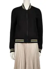 Black Join a Weird Trip Embroidery Jacket