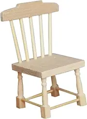 TOYANDONA 1:12 Scale Miniature Wooden Chair Model for Doll House Decor Photo Prop Home Adornment