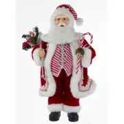 Kurt S. Adler KK0118 17.5 in. Kringle Klaus Peppermint Santa