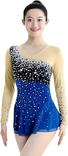 [Zagitova] Ice Figure Skating Dress for Girls Women High Stretch Competition Dance Outfits with Shiny Rhinestone