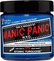 MANIC PANIC Classic Atomic Turquoise Semi Permanent Hair Color - Neon Aqua Blue Hair Dye for Women & Men That Lasts 4-6 Weeks - Vegan, Ammonia & Cruelty-Free - Create & Mix Custom Shades (4oz)
