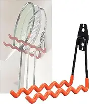 Tennis Racket Storage Rack, Wall-Mount Badminton Racket Display Rack Hold 6, Wall Hook Load-Bearing 25kg, for Badminton Rackets Tennis Rackets Tool
