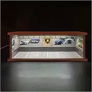 1:64 Parking lot Scene Simulation Underground Garage Lighting Display Cabinet Toy car Model dust-Proof Storage Box Simulation Parking lot Mode(B)