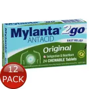 12 x Mylanta2Go Orig Chew 24Tab
