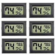 6pack Mini Hygrometer Indoor Humidity Meter Hygrometer Digital Thermometers Humidity With () For G Black