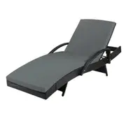 Livsip Sun Lounge Rattan Wicker Lounger Sofa Patio Day Bed Outdoor Furniture