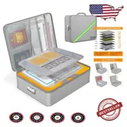 Portable Fireproof Document Safe - 16.1" Waterproof Organizer with 3-Digit Lock
