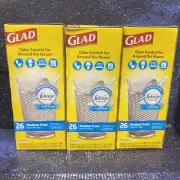 3 Pack Of Glad Forceflex Medium Garbage Quick Tie 8 Gal Bags, 26 ct/ea