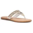 Sonoma Goods for Life Talula White Beaded Thong Sandals Flip Flops 8 M, MSRP $60