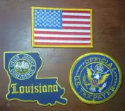 3X Truckers/Bickers Hats/Denim Iron On Patches Flag Tax Payer La State NEW