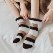 Winter Cute Panda Floor Socks Thick Warm Sleep Plush Coral Velvet Socks Gifts⌒.