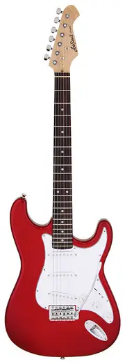 Aria STG-003 Electric Guitar Candy Apple Red, Basswood Body, Maple Neck, Rosewood Fingerboard, 3 Aria OS-1 Single Coil Pickups