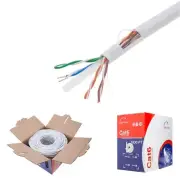 Plenum CAT6 1000FT CMP Cable White Blue Black Solid 23 AWG Bulk Box Wire NEW