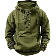Men's Hoodie Black Pink Army Green Blue Khaki Hooded Plain Drawstring Front Pocket Sports Outdoor Daily Holiday Streetwear Basic Casual Spring Fall Clothing