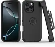 TMIDVFV Compatible with Pro Max Case, with Belt Clip Holster Heavy Duty Rugged Shockproof Full Body Protection Kickstand Cover for Pro Max 6.9 inch Phone (Black)