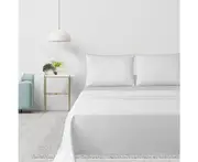 Justlinen Luxury 500 Tc Double Size Cotton Bedding Bed Sheet Set - White