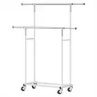 Artiss Clothes Rack Double Rod Airer Rail Coat Stand Adjustable Hanger
