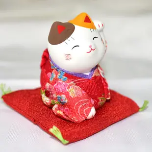 幸福招福 和服招財貓 日本製 藥師窯 吉祥物 mc353
