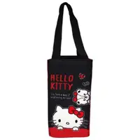 在飛比找momo購物網優惠-【小禮堂】HELLO KITTY 方形保冷水壺袋 《黑紅小熊