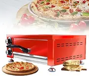1000W Electric Pizza Oven,12-Inch Single Deck Stainless Steel Countertop Pizza Maker with Insulated Handle/Crumb Tray/Adjustable Temperature 0~572°F (0~300°C),Drawer Toaster Oven for Home Restaur