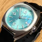 Tandorio 36MM Diver Sunburst Sky Blue Dial Lume Men Watch NH35 Movement Sapphire