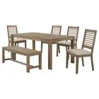 Coaster Scottsdale 6-piece Rectangular Wood Dining Set Washed Brown