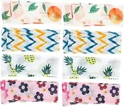 [JUMPLAWN] Creative Ice Silk Arm Sleeves for Summer of UV Protection Cooling Oversleeve Covers White Pink Stripe Orange Patterns for Driving Cycling Fishing Outdoor Activities