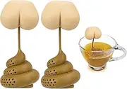 Noviko 2 Pieces Funny Tea Infuser for White Elephant Gift,Silicone Tea Infusers for Loose Tea