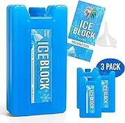 Stealth Sipper Ice Block Flask Kit | Disguised Portable Beverage Container for Smuggling in Coolers to Concerts, Sporting Events | Food-Grade Plastic Leakfree Design | Funnel Included | Pack of 3