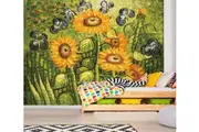 3D Sunflower Oil Painting 019 Wall Murals Self-adhesive Vinyl Wallpaper Murals